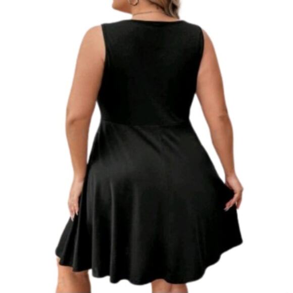 MIDNITE BLACK ☆ LACE-UP FRONT ☆ SKATER DRESS ☆ 5x ☆ NWT - Picture 6 of 8
